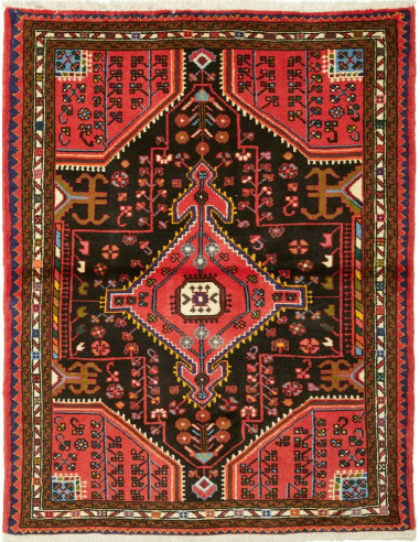 Hamadan Persia grigio ardesia scuro e terra di siena 107x139