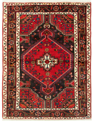 Hamadan Persia marrone sella e grigio ardesia scuro 103x142