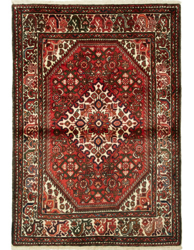 Hamadan Persia verde oliva scuro e grano 106x154