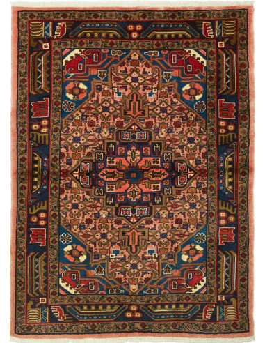 Hamadan Persia grigio ardesia scuro e salmone scuro 106x145