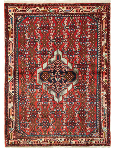 Hamadan Persia marrone sella e grigio ardesia scuro 108x148
