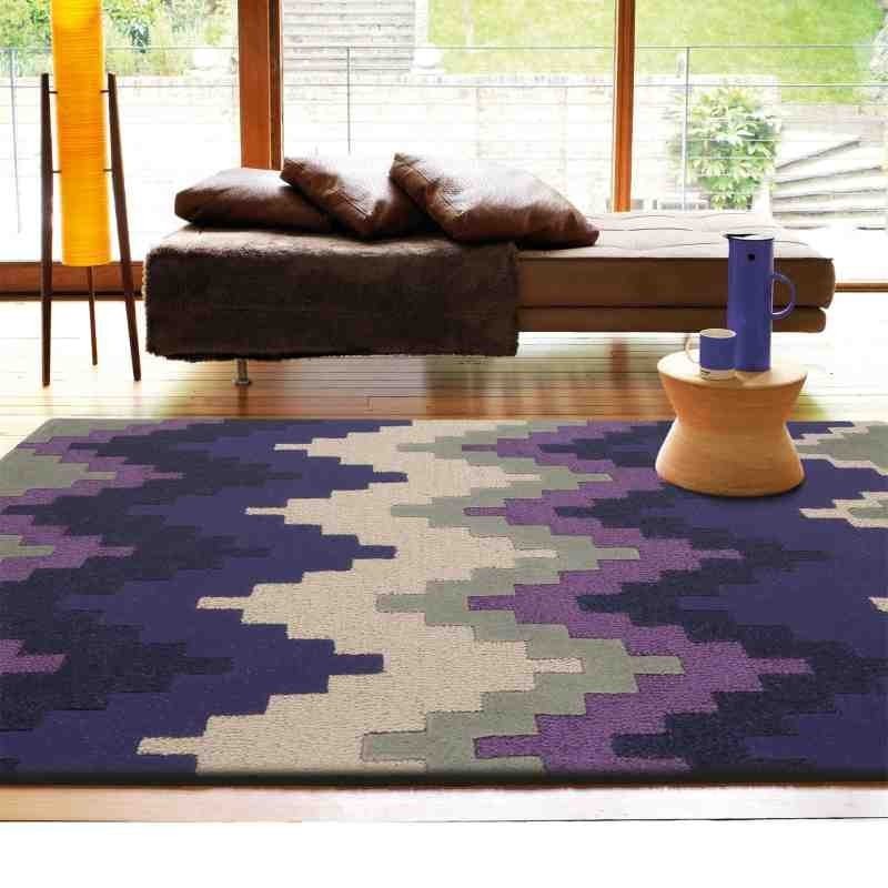 tappeto moderno geometrico Cuzzo Purple lana