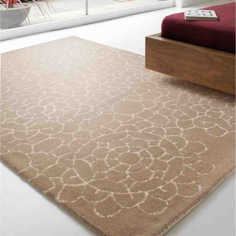 Carpet moderno tinta unita Crochet Cream lana