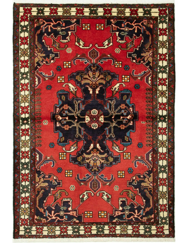 Hamadan Persia grigio ardesia scuro e grano 107x154