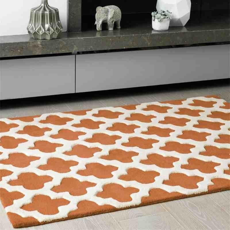 Carpet moderno geometrico Artisan Terracotta lana