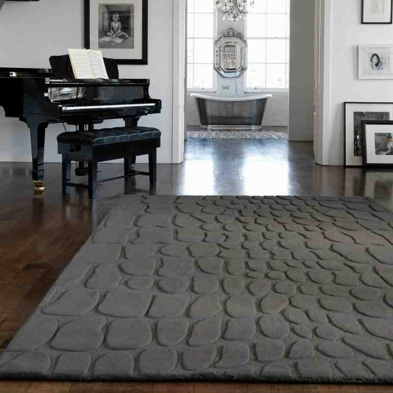 Carpet moderno tinta unita Croc Grey lana