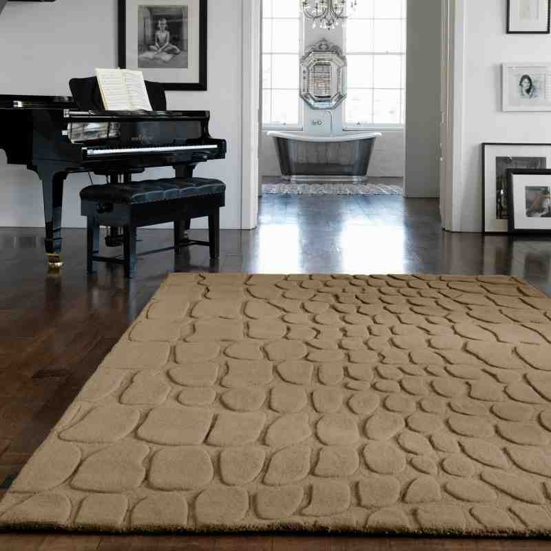 Carpet moderno tinta unita Croc Taupe lana