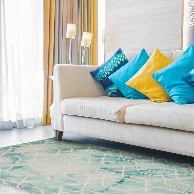 tappeto vintage geometrico Fresco Aqua lana