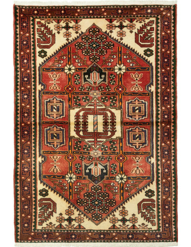 Hamadan Persia marrone sella e grigio ardesia scuro 104x150
