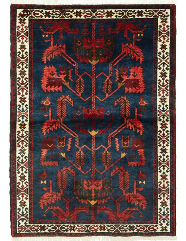 Hamadan Persia grigio ardesia scuro e marrone sella 108x150