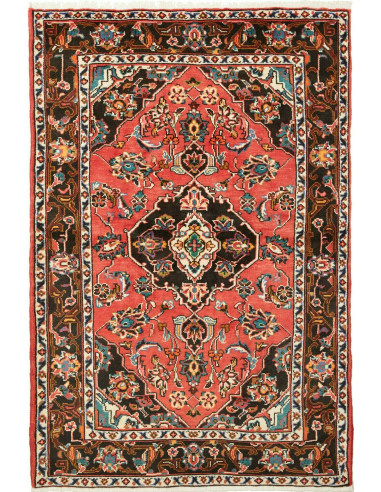Hamadan Persia rosso indiano e grigio ardesia scuro 108x160