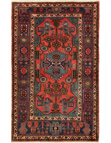 Hamadan Persia grigio ardesia scuro e rosso indiano 117x186