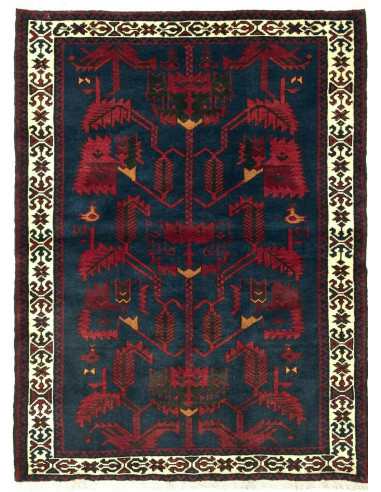 Hamadan Persia grigio ardesia scuro e beige 110x147