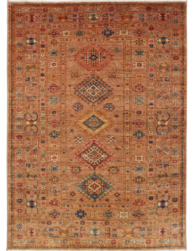 Kazak Fine Pakistan terra di siena e grano 147x205