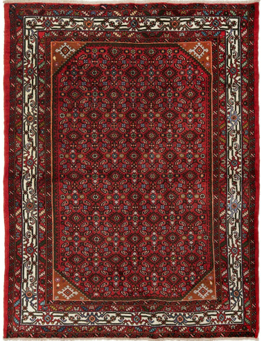 Hamadan Persia marrone rossiccio e argento 150x198
