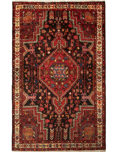 Hamadan Persia marrone sella e nero 120x193