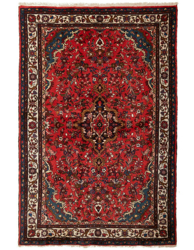 Hamadan Persia grigio ardesia scuro e abbronzatura 128x195