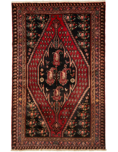 Hamadan Persia nero e marrone rosato 145x226