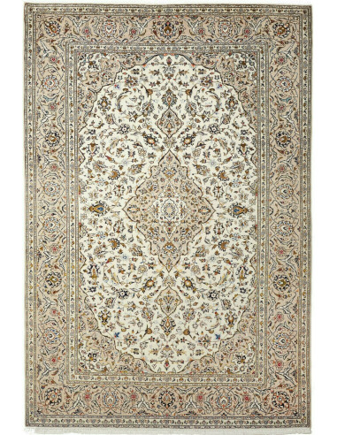 Kashan Persia argento e verde oliva scuro 195x293