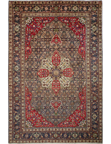 Tabriz Persia grigio ardesia scuro e rosso indiano 200x305