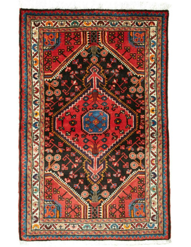 Hamadan Persia rosso indiano e nero 83x128
