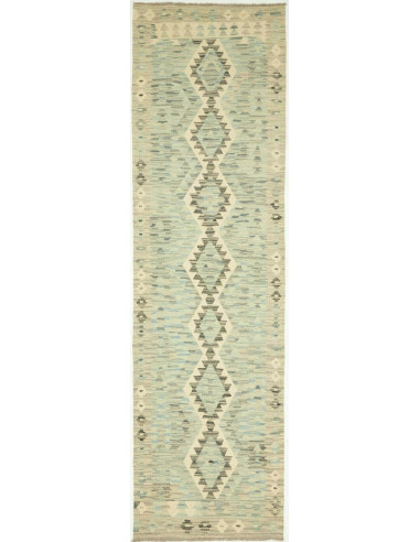 Kilim Pakistan argento e grigio tenue 83x295