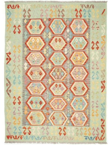 Kilim Pakistan argento e argento 175x238