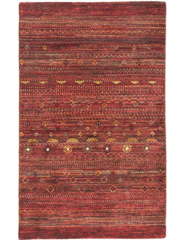 Gabbeh Fine Pakistan terra di siena e bianco antico 93x153