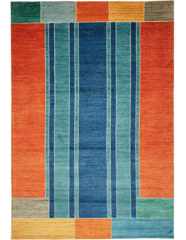 Stripes Moderno Pakistan grigio tenue e cioccolato 196x286