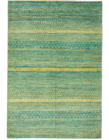 Gabbeh Fine Pakistan verde mare scuro e verde mare 80x121