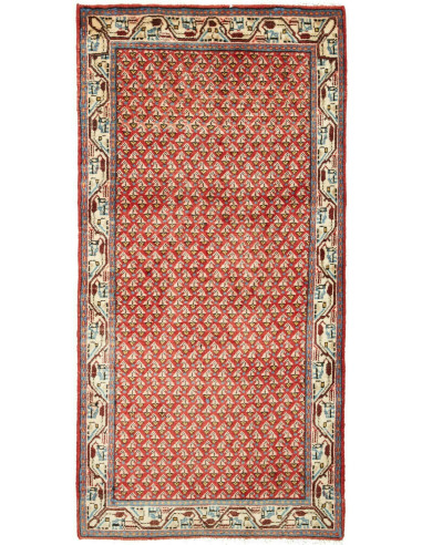 Hamadan Persia rosso indiano e grigio ardesia scuro 62x128