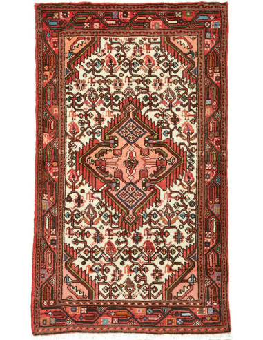 Hamadan Persia marrone sella e rosso indiano 71x122