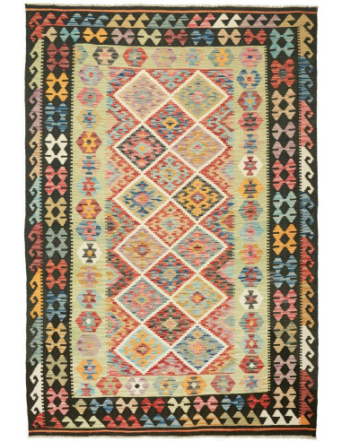 Kilim Pakistan abbronzatura e grigio ardesia scuro 176x262