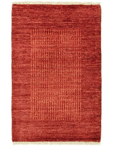 Gabbeh Moderno Pakistan marrone e bianco antico 62x94