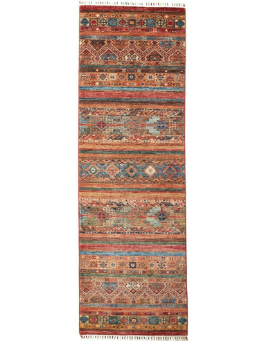 Samarkand Pakistan rosso indiano e grigio ardesia scuro 81x251