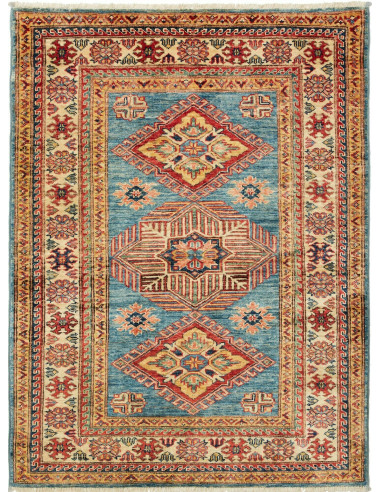 Kazak Fine Pakistan marrone rosato e salmone scuro 100x134