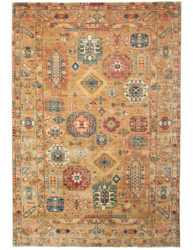 Tribal Pakistan kaki scuro e bianco antico 167x243