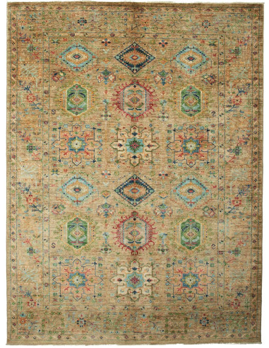 Tribal Pakistan marrone rosato e kaki scuro 170x233