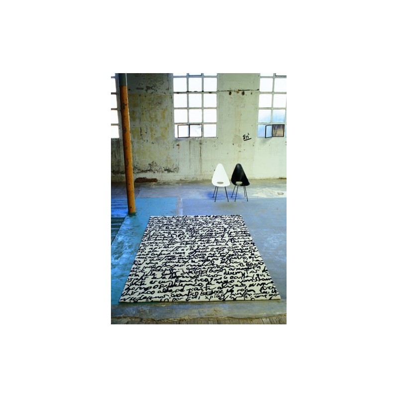 tappeto Manuscript Nanimarquina black on white