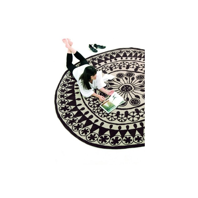 tappeto Rangoli Nanimarquina black and white rotondo