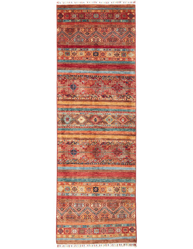 Samarkand Pakistan rosso indiano e grigio ardesia scuro 78x249