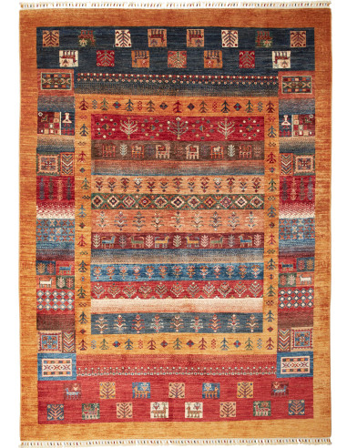 Fun-Collection Pakistan rosso indiano e grigio ardesia scuro 170x245