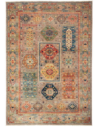 Tribal Pakistan marrone rosato e marrone rosato 146x209