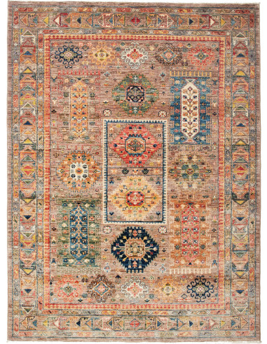 Tribal Pakistan marrone rosato e marrone rosato 150x200