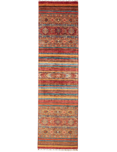 Samarkand Pakistan rosso indiano e grigio ardesia scuro 82x294
