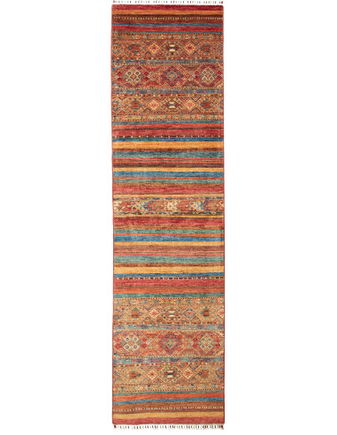 Samarkand Pakistan rosso indiano e grigio ardesia scuro 79x308