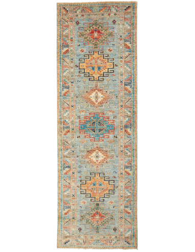 Kazak Fine Pakistan marrone rosato e terra di siena 78x230