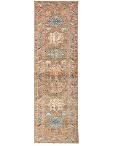 Kazak Fine Pakistan marrone rosato e gainsboro 80x255