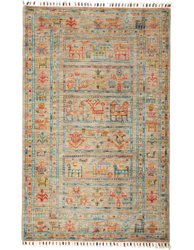Rubin Pakistan marrone rosato e grigio ardesia scuro 81x129