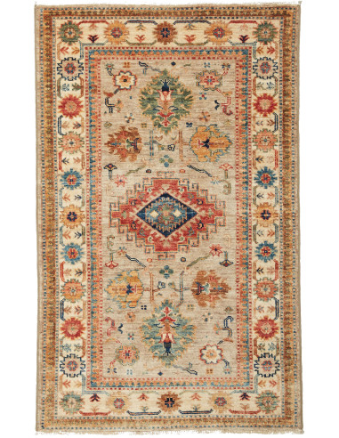 Kazak Fine Pakistan marrone rosato e terra di siena 80x130